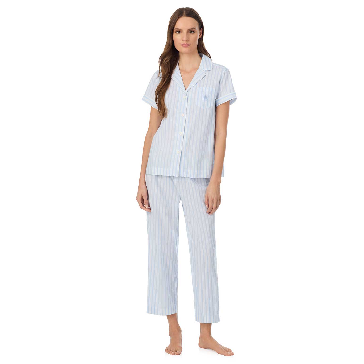 Lauren Ralph Lauren Cotton Lawn S/S Notch Collar Pajama Set